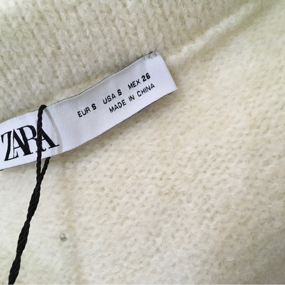 ZARA NEW WOMAN Small HIGH-WAIST KNIT MINI SKIRT WITH FAUX PEARLS 2142/232 - Picture 5 of 7